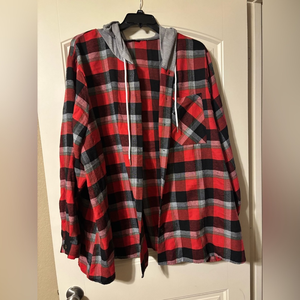 Bloomchic Plaid Patchwork Hooded Drawstring Butto… - image 10